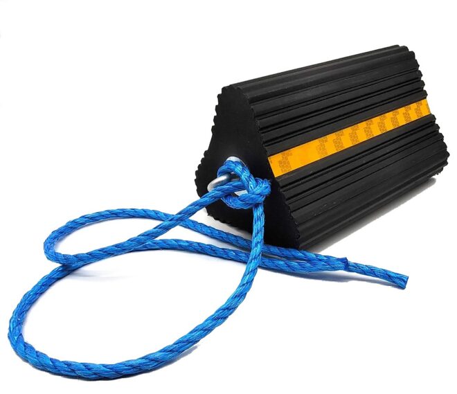 Harltex Standard HiVis Wheel Chock + Eyebolt